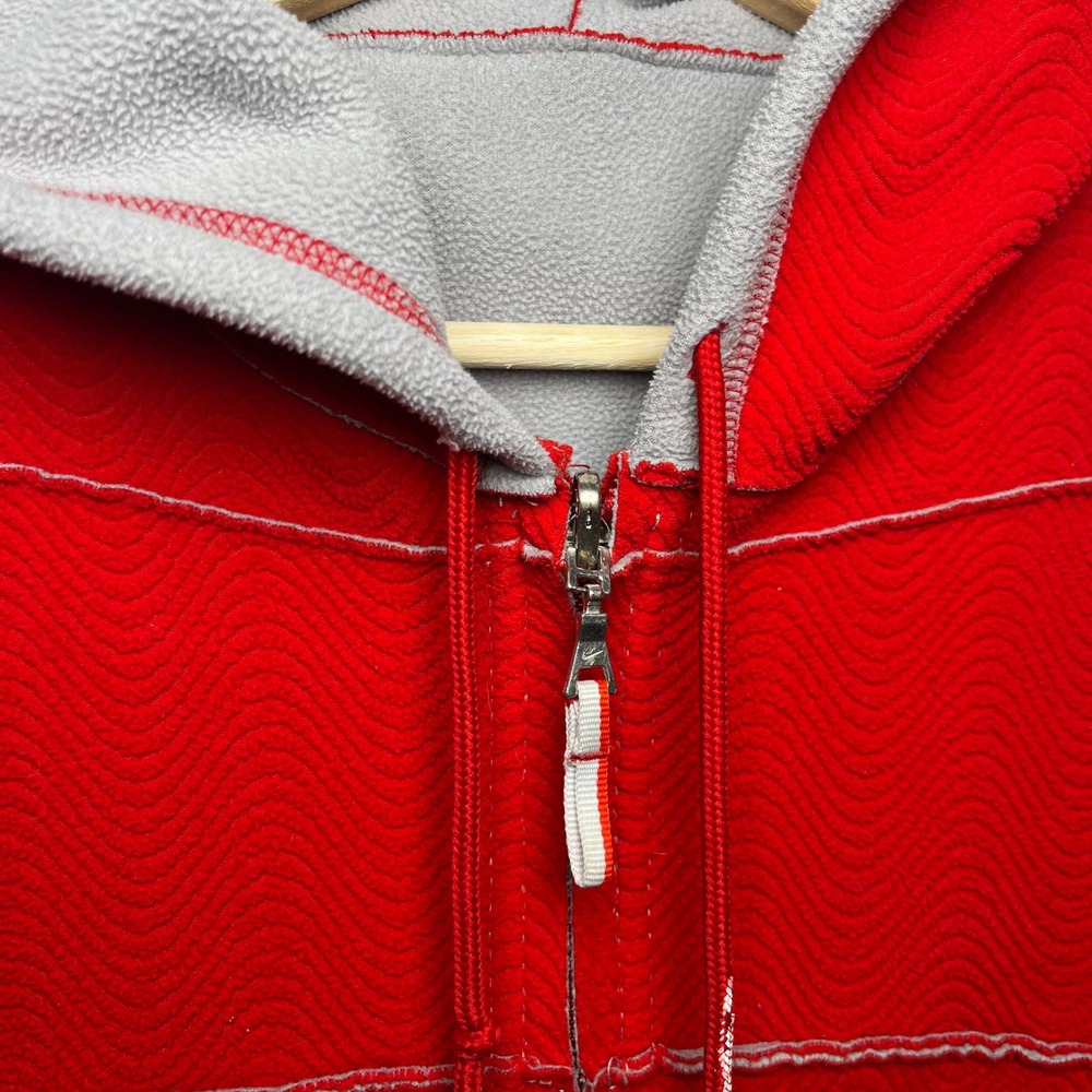 Nike Therma Fit Reversible Hooded Vest Textured Red Gray Boys size large 12-14 - Picture 3 of 14